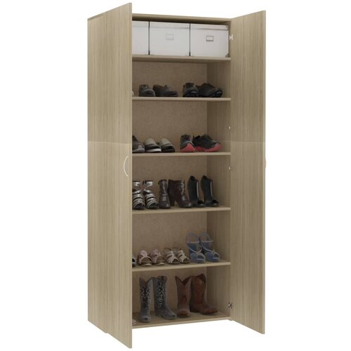  za cipele boja hrasta 80x35,5x180 cm konstruirano drvo Slike