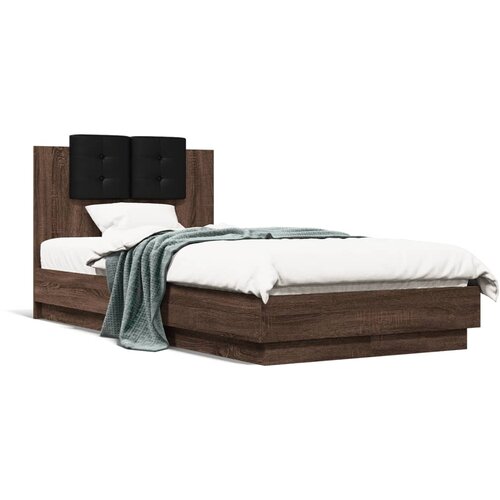VidaXL Okvir za krevet s uzglavljem boja smeđeg hrasta 75x190 cm Slike