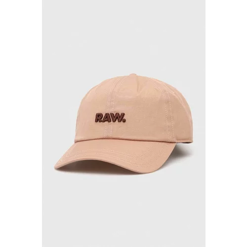 G-star Raw Pamučna kapa sa šiltom boja: bež, s aplikacijom