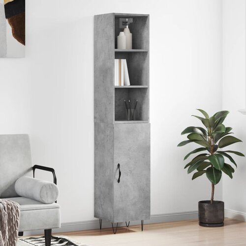 VidaXL Visoka komoda siva betona 34 5x34x180 cm od konstruiranog drva Slike