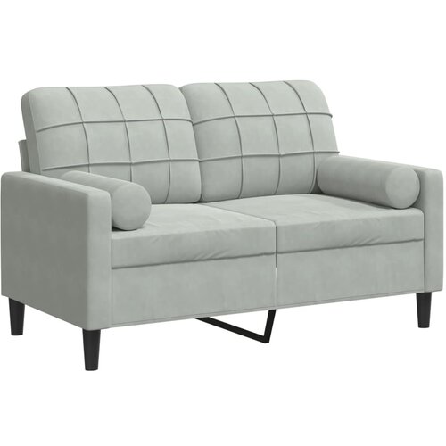 Maison Chic kavč - Sofa - Kanape dvosed z okrasnimi blazinami svetlo siv 120 cm žamet, (21727926) Cene