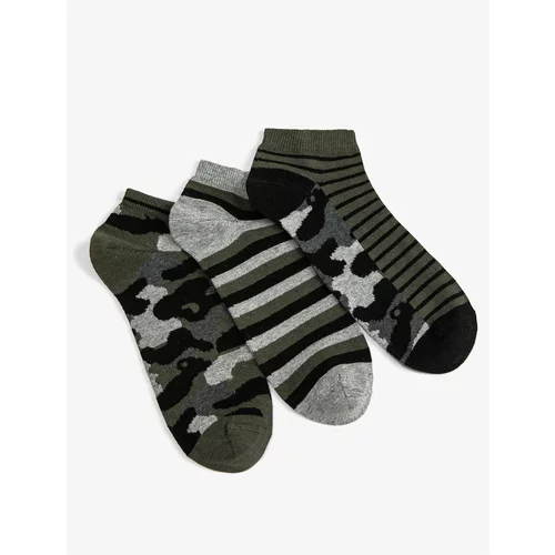 Koton 3-Piece Camouflage Patterned Booties Socks Set