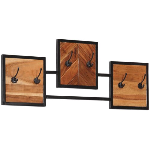 vidaXL Zidni stalak za kapute 90 x 1 x 35 cm od drva bagrema i željeza Cijene