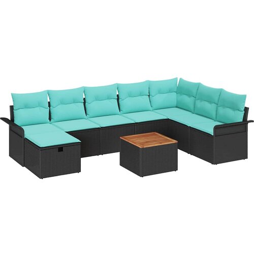  Sjedeća garnitura za vrt 9 kom. poliratan 297,5 x 187,5 x 85 cm Slike