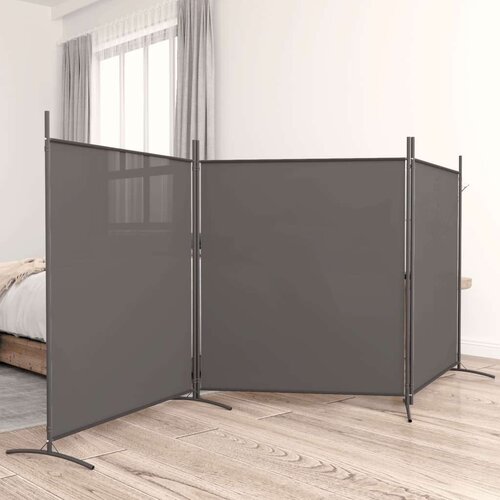 Sobna pregrada s 3 panela antracit 525 x 180 cm od tkanine Slike