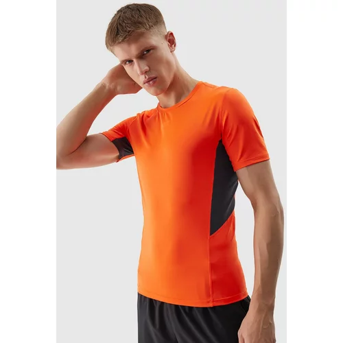 4f Men's Sports T-Shirt Slim Made of Recycled Materials - Orange