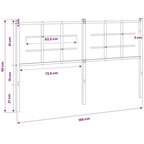  Metalno zamjensko uzglavlje bijelo 160 cm Slike