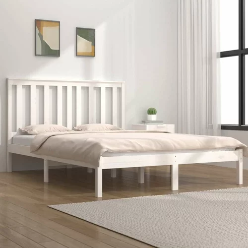  Okvir za krevet od masivne borovine bijeli 160 x 200 cm
