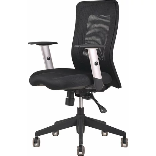  Vrtljiv pisarniški stol CALYPSO, z nasloni za roke in univerzalnimi kolesi, črno mrežasto naslonjalo / črn sedež