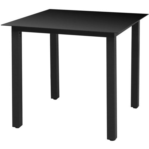  Miza črna 80x80x74 cm aluminij in steklo Slike