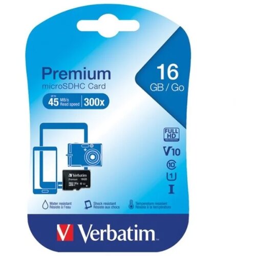 Memorijska kartica MicroSDHC Verbatim 16GB C10 UHS-I sa adapterom Cijene