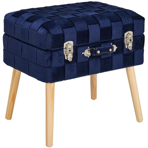 XORA TABURE, les, tekstil, leseni material temno modra Slike