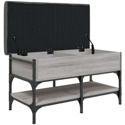  Klupa za cipele siva boja hrasta 82x42x45 cm konstruirano drvo Slike