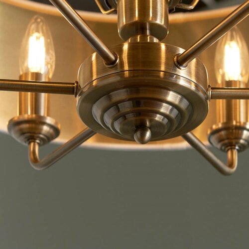  Endon 98933 - Luster na lancu HIGHCLERE 6xE14/40W/230V bela/mesing Slike