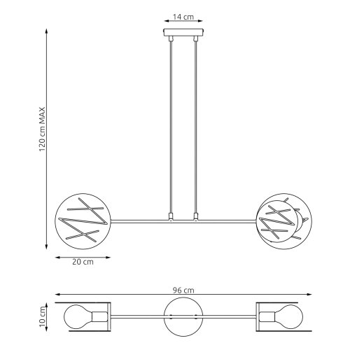  Visilica na sajli XOTIC 2xE27/15W/230V crni Slike