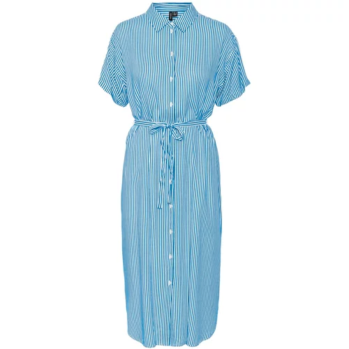 Vero_Moda Košulja haljina 'BUMPY' plava / bijela
