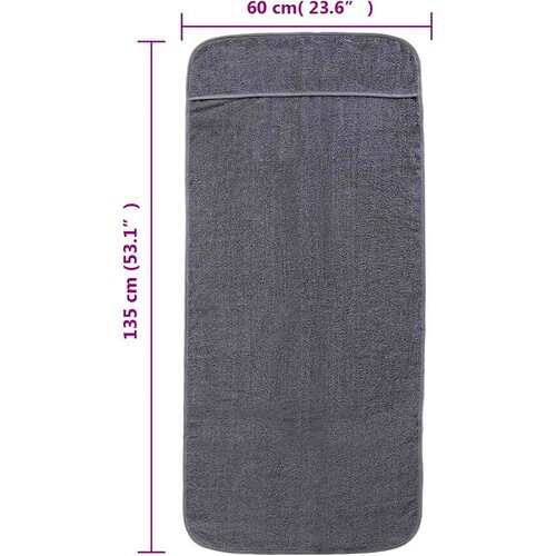  Ručnici za plažu 2 kom antracit 60 x 135 cm od tkanine 400 GSM Slike