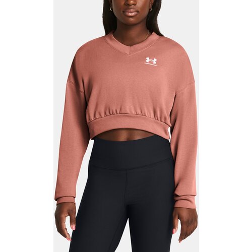 Under Armour Sweatshirt UA Rival Terry OS Crop Crw-PNK - Women Cene