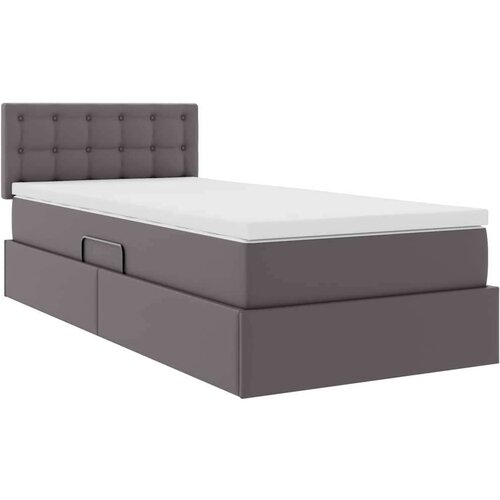  Krevet s prostorom za pohranu s LED-om Siva 90 x 200 cm - Siva 90 x 200 cm Slike