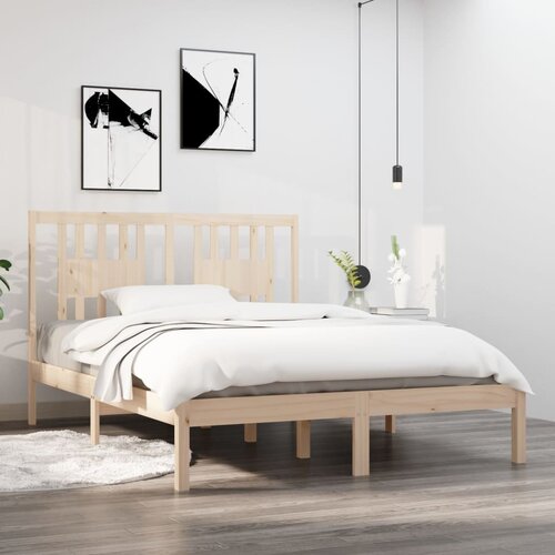  Okvir za krevet od masivnog drva 135 x 190 cm bračni Cene