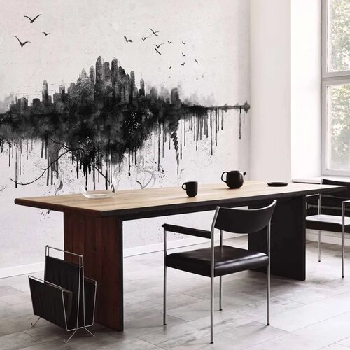  Foto tapeta - Big city - abstract city skyline in black watercolour style 300x210 Vodootporna Cijene