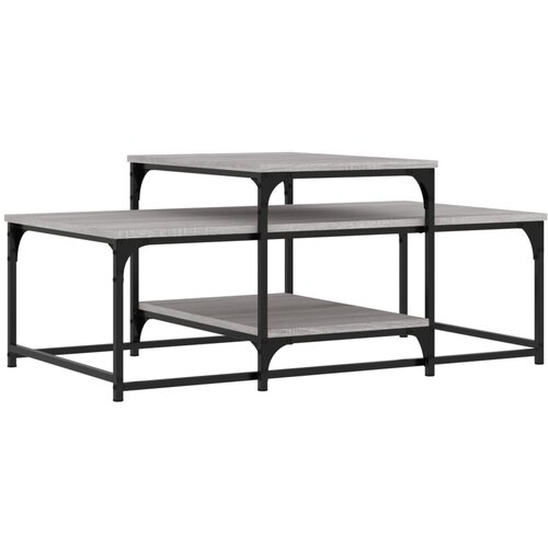 Maison Chic Klubska mizica - kavna mizica - Nizka mizica siva sonoma 102x60x45 cm inženirski les, (21752599) Slike