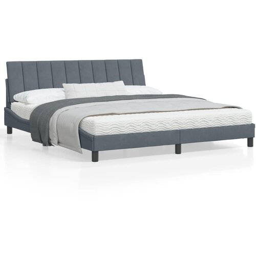 VidaXL Posteljni okvir z vzglavjem temno siv 180x200 cm žamet Slike