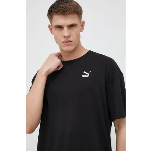 Puma Pamučna majica boja: crna, jednobojni model, 538070-88