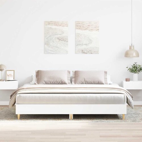  Okvir za krevet bijeli 200 x 200 cm od konstruiranog drva Cene