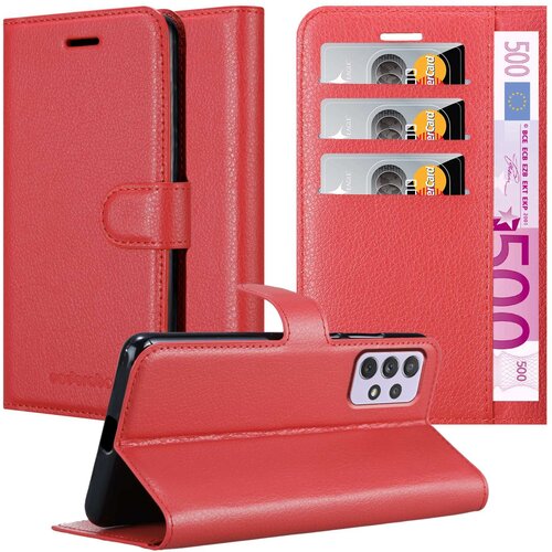  case, združljiv s samsungom v candy apple red - zaščitni pokrov z magnetnim zapiranjem, stoječo funkcijo in režo za kartico, (20556300) Cene