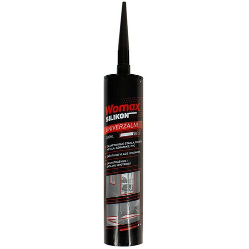 Womax Univerzalni silikon, 280 ml, Beli Slike