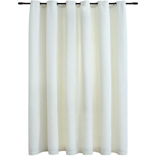 vidaXL Zavjesa za zamračivanje s prstenima baršunasta krem 290x245 cm Cene