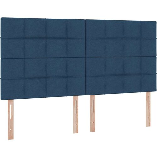 Krevet S LED lampica s uzglavljem Plava 180 x 200 cm tkanina Slike