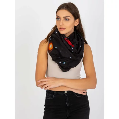 Fashionhunters Women's black scarf with a print