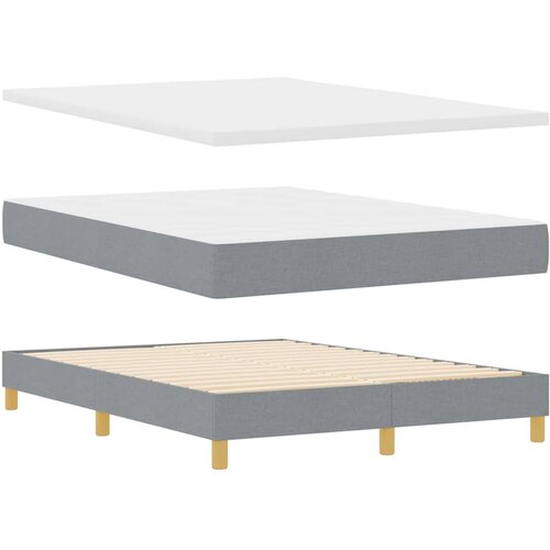 vidaXL Postelja z vzmetnico z vzmetnico Svetlo siva 140 x 190 cm blago, (5000127135) Cene