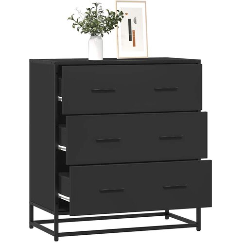 VidaXL Komoda crna 68x35x76 cm konstruirano drvo i metal Slike