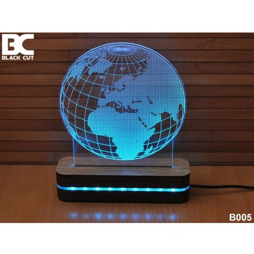 Black Cut 3D lampa globus plavi Cene