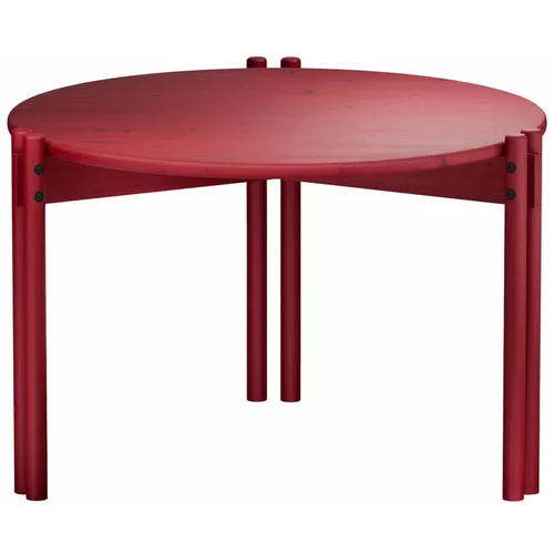 Karup Design Crveni okrugao stolić za kavu od masivnog bora ø 60 cm Sticks –