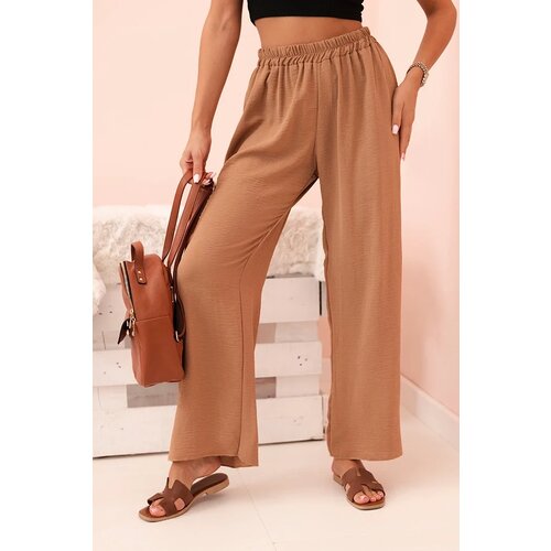 Kesi Włoski Wide-leg pants dark camel Cene