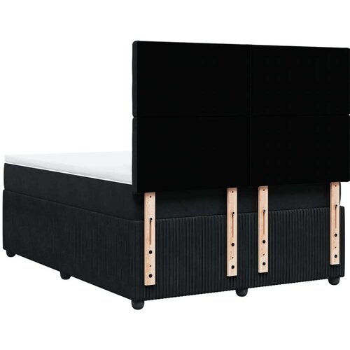VidaXL Krevet s oprugama i madracem crni 140 x 190 cm bar&amp;scaron;unasti Slike
