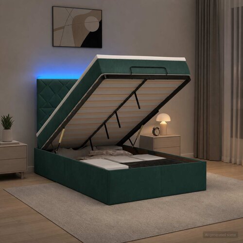  Krevet od pjene s madracem i LED-om Tamnozelena 120 x 200 cm Cijene