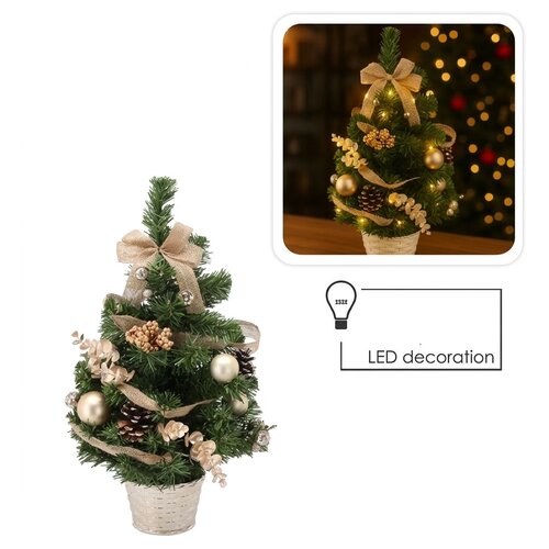  Božićno drvce ukra&scaron;eno 50 cm s 15 LED lampica - zlatno Cijene