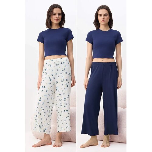 TRENDYOLMILLA Ženski set donjih delova pidžame Thmss26Pj00003, 2 komada, Plavi Cene