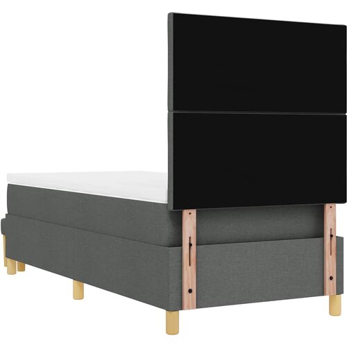  Krevet s opruga kutije Tamno siva 190 x 90 cm tkanina Slike