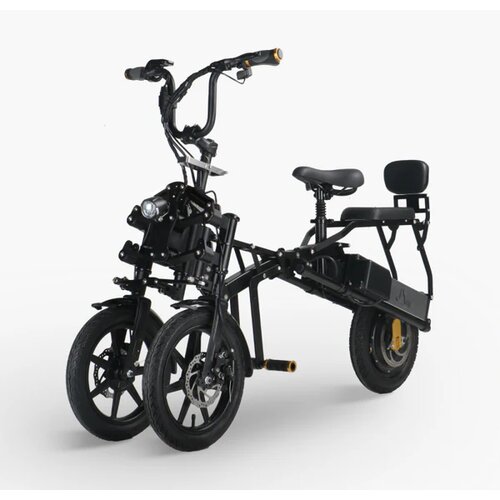 BENFUTO električni zložljivi tricikel S6, 3-kolesna stabilnost, dvojna baterija, hidravlične kolutne zavore, 1+2 sedeža(črna), (21335532) Cene