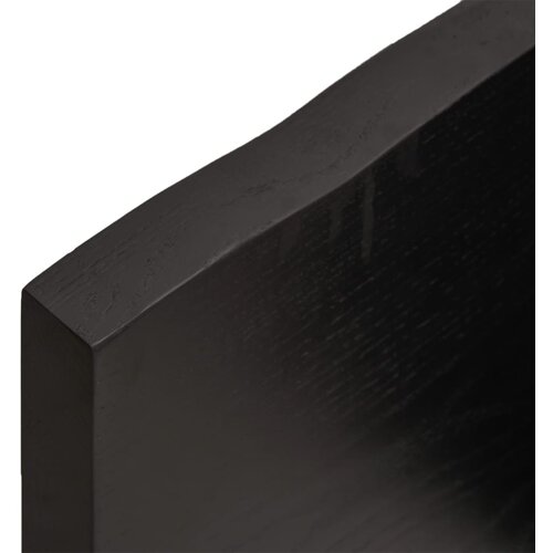  Zidna polica tamnosmeđa 40x10x4 cm od obrađene hrastovine Slike