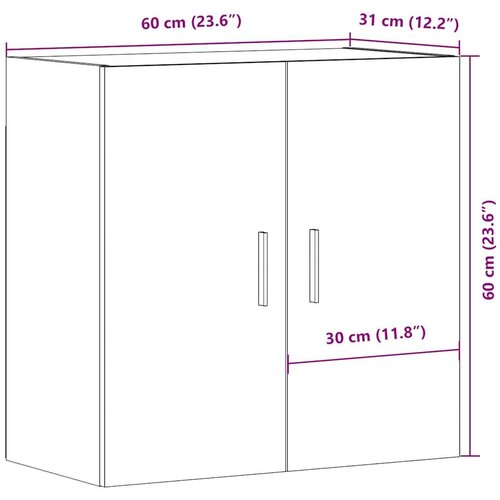VidaXL Zidni ormarić boja staro drvo 60x31x60 cm od konstruiranog drva Slike