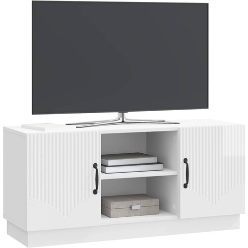  ormar Bijela visokog sjaja 102 x 34,5 x 47 cm Slike