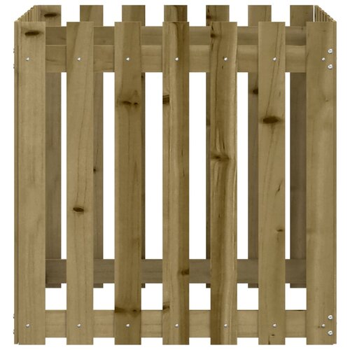 Vrtna sadilica s izgledom ograde 70 x 70 x 70 cm od borovine Slike