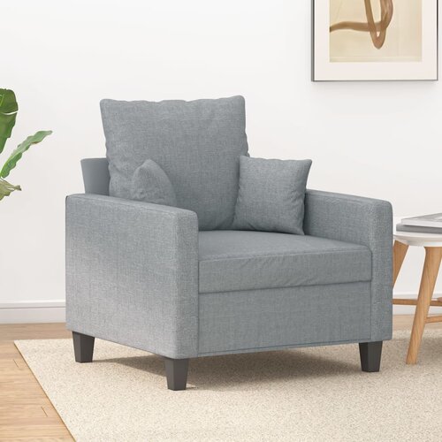  The Living Store Fotelj svetlo siv 60 cm blago - Fotelj, (21454340) Slike